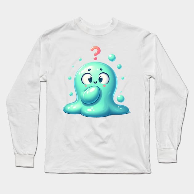 Cute Slime Blob Long Sleeve T-Shirt by Dmytro